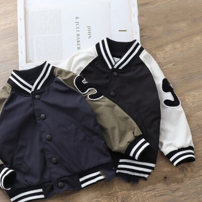 Veste à col montant pour uniforme de baseball pour garçon
