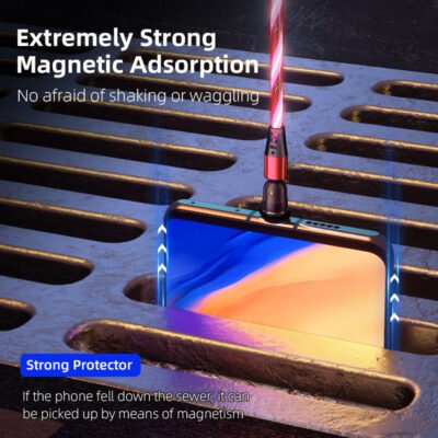 Câble magnétique lumineux rotatif 540° 3A – Image 5