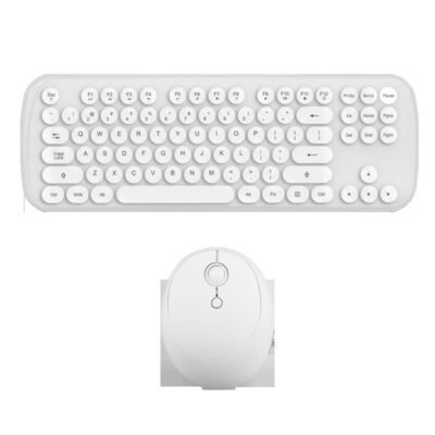 Clavier et souris sans fil pour filles, couleur rétro – Image 2