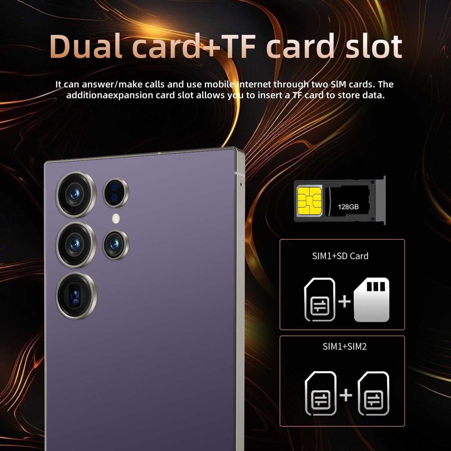 Téléphone portable S25 Ultra 5G débloqué, smartphone avec stylet, Android 15.0 – Image 2