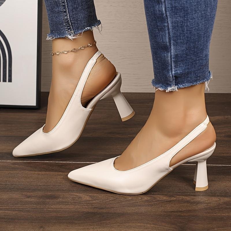 Women's Pointed Toe Stiletto Heel Pumps Elegant White